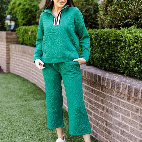 Mary Square Women's Casual Tracksuit Outfit, Lula Style Pullover and Pant Set, Polyester Floral in Kuwait