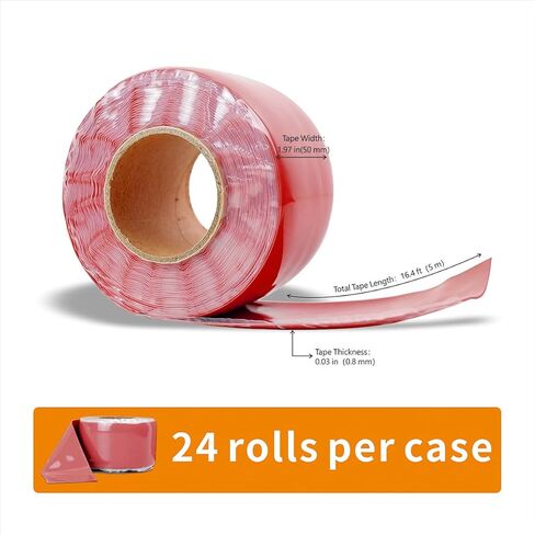 شريط سيليكون ذاتي الدمج من مطاط السيليكون، شريط لاصق ذاتي مقاوم لدرجات الحرارة العالية والمنخفضة، بطول 16.4 قدم، مقاوم للأكسدة والأشعة فوق البنفسجية لعزل الكابلات ذات الجهد العالي in Kuwait