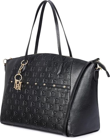 Badgley Mischka Caroline Vegan Leather Tote Weekender Travel Bag (Black) in Saudi Arabia