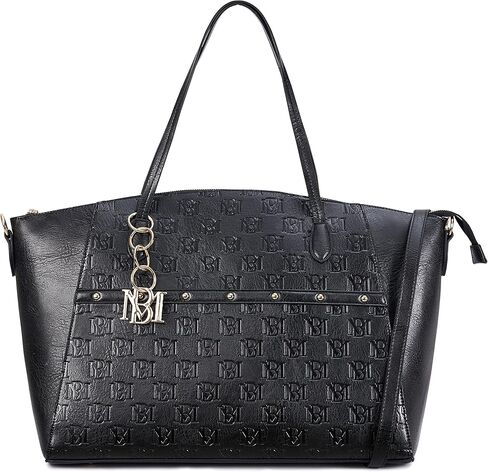 Badgley Mischka Caroline Vegan Leather Tote Weekender Travel Bag (Black) in Saudi Arabia