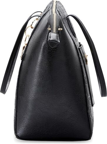 Badgley Mischka Caroline Vegan Leather Tote Weekender Travel Bag (Black) in Saudi Arabia