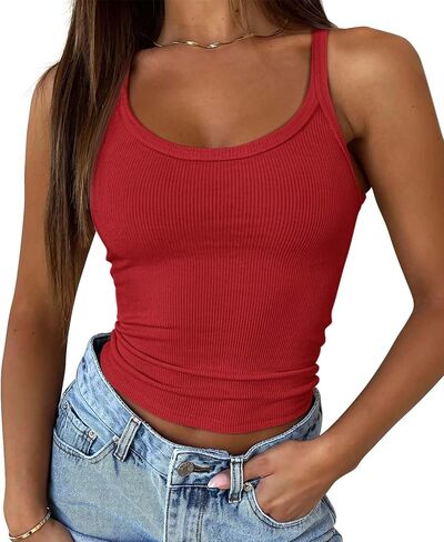 Athmile Women Tank Top Scoop Neck Form Form Forting Rebed Rebted Cami Stirts in Saudi Arabia