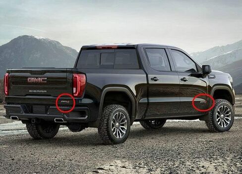 4Pc Set AT4 Emblem Sierra Letters Badge 3D Sticker Nameplate Fits 2019-2024UP Sierra 2500HD 3500HD (Black and Red) in Saudi Arabia