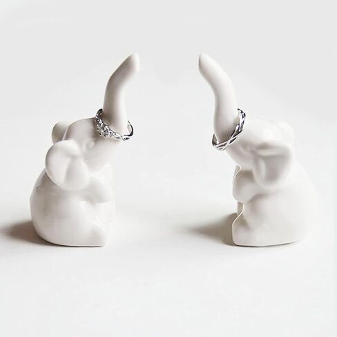 1 Pair Small Animal Statue Elephant Figurine Home Decor, Modern Style Ceramic Elephant Statues for Home Decor Accents Living Room Shelves Desk Decoration(Gold) in Saudi Arabia