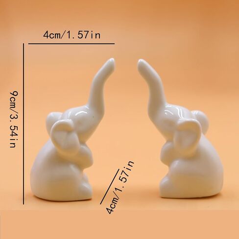 1 Pair Small Animal Statue Elephant Figurine Home Decor, Modern Style Ceramic Elephant Statues for Home Decor Accents Living Room Shelves Desk Decoration(Gold) in Saudi Arabia