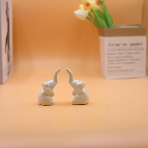 1 Pair Small Animal Statue Elephant Figurine Home Decor, Modern Style Ceramic Elephant Statues for Home Decor Accents Living Room Shelves Desk Decoration(Gold) in Saudi Arabia