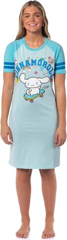 BioWorld Sanrio Hello Kitty والأصدقاء اسكواش نسائي Pajama Sleep Shirt v-neck raglan lightgown in Kuwait