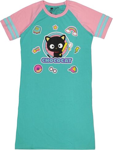 BioWorld Sanrio Hello Kitty والأصدقاء اسكواش نسائي Pajama Sleep Shirt v-neck raglan lightgown in Kuwait