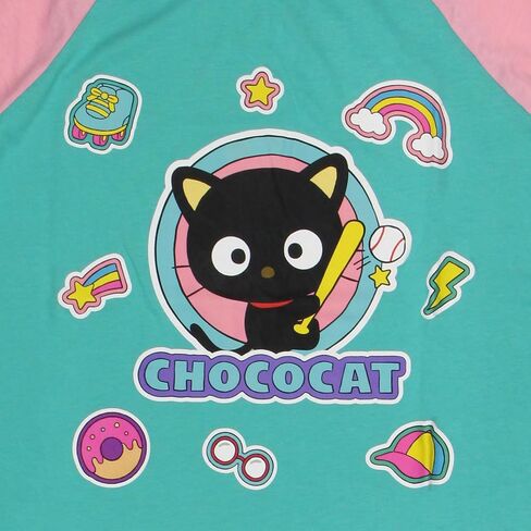 BioWorld Sanrio Hello Kitty والأصدقاء اسكواش نسائي Pajama Sleep Shirt v-neck raglan lightgown in Kuwait