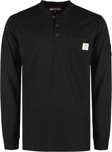 BOCOMAL FR Shirts Henley 7oz Midweight Fire Resistant Clothing NFPA2112 CAT2 Men's Flame Retardant Work Shirt in Saudi Arabia
