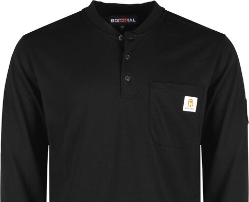 BOCOMAL FR Shirts Henley 7oz Midweight Fire Resistant Clothing NFPA2112 CAT2 Men's Flame Retardant Work Shirt in Saudi Arabia