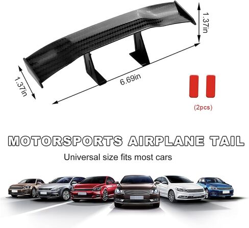 Car Spoiler Wing, Carbon Fiber Auto Exteriores Rear Tail Wings, ABS Automotive Mini Tiny Trunk Spoiler for Most Vehicles, Universal Car Accessories (Black Carbon Fiber, Small) in Saudi Arabia