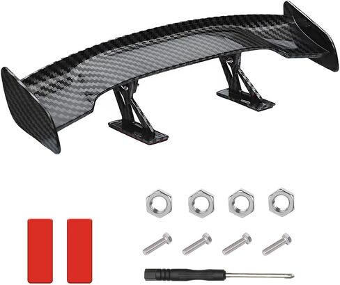 Car Spoiler Wing, Carbon Fiber Auto Exteriores Rear Tail Wings, ABS Automotive Mini Tiny Trunk Spoiler for Most Vehicles, Universal Car Accessories (Black Carbon Fiber, Small) in Saudi Arabia