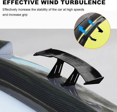 Car Spoiler Wing, Carbon Fiber Auto Exteriores Rear Tail Wings, ABS Automotive Mini Tiny Trunk Spoiler for Most Vehicles, Universal Car Accessories (Black Carbon Fiber, Small) in Saudi Arabia