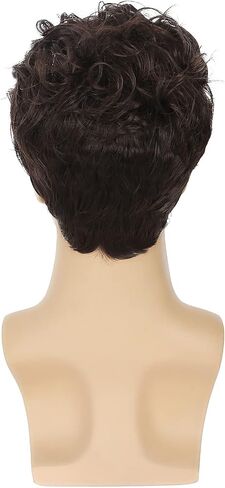 Sallcks Mens Short Curly Brown Wig Synthetic Halloween Party Cosplay Costume Full Wigs for Men in Saudi Arabia