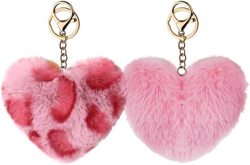 YALLNASL Leopard Print Bag Charms for Handbag Purse Heart Accessories for Keys Leopard Keychains for Women Girls Animal Lover in Saudi Arabia