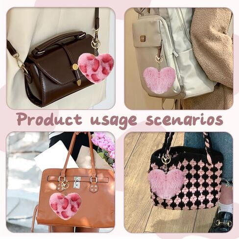 YALLNASL Leopard Print Bag Charms for Handbag Purse Heart Accessories for Keys Leopard Keychains for Women Girls Animal Lover in Saudi Arabia