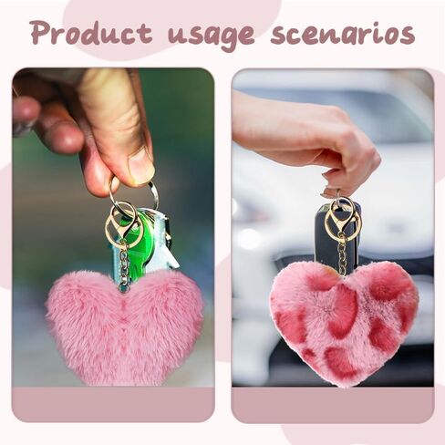 YALLNASL Leopard Print Bag Charms for Handbag Purse Heart Accessories for Keys Leopard Keychains for Women Girls Animal Lover in Saudi Arabia