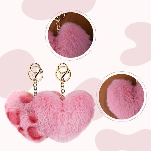 YALLNASL Leopard Print Bag Charms for Handbag Purse Heart Accessories for Keys Leopard Keychains for Women Girls Animal Lover in Saudi Arabia