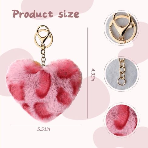 YALLNASL Leopard Print Bag Charms for Handbag Purse Heart Accessories for Keys Leopard Keychains for Women Girls Animal Lover in Saudi Arabia
