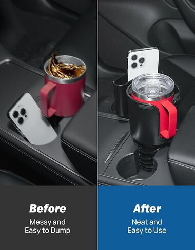 JOYTUTUS Cup Holder Expander, Expandable Insert Extender, Adapt Most Regular Cup Holder for Car 18-40oz (3.4-3.8 Inch), Hydro-Flask, Yeti, Nalgene (16 40 Oz) Large Water Bottles in Saudi Arabia