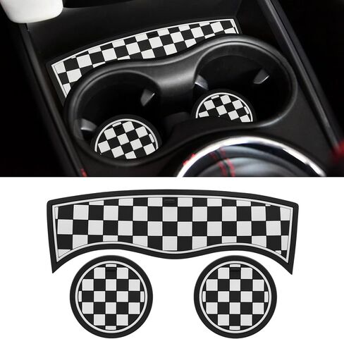 TOMALL Cup Coaster Compatible with Mini Cooper Hatchback F55 F56 Silicone Cup Holder Coaster Center Console Storage Box Silicone Car Coasters for Cup Holders Car Coaster Mat Pad Accessories (Red Flag) in Saudi Arabia