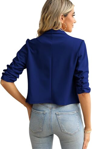 Niubia Womens غير رسمية قصيرة السترة 3/4 كم متماسكة المكاتب قطاعية السترات السترة الأمامية السترة الأمامية in Kuwait