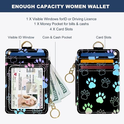 Slim Wallet Credit Card Holder, Grass Green Flowers, RFID Wallet Women Cute Small Front Pocket Wallet With Zipper, PU Leather Thin travel RFID Blocking Card Case ID Window,Ladies Gifts in Saudi Arabia
