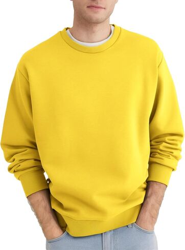 Men's Crewneck Sweatshirt Long Sleeve Fleece Sweatshirts Breathable Lightweight Crew Neck Pullover Sweatshirts in Kuwait