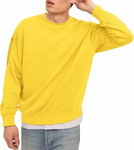 Men's Crewneck Sweatshirt Long Sleeve Fleece Sweatshirts Breathable Lightweight Crew Neck Pullover Sweatshirts in Kuwait