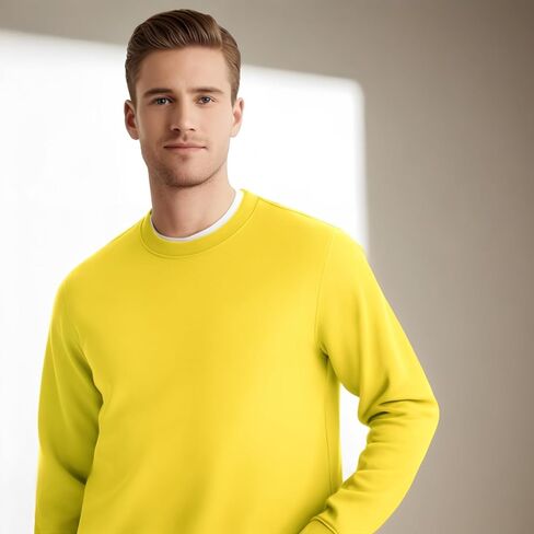 Men's Crewneck Sweatshirt Long Sleeve Fleece Sweatshirts Breathable Lightweight Crew Neck Pullover Sweatshirts in Kuwait
