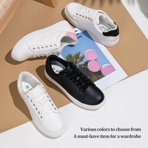 Vepose Women's Fashion Sneakers, Lace Up Low Top Platform Tennis Shoes | Comfortable fashion walking shoes, low top, memory foam cushioning, lace up, cute style for work, travel and weekends in Kuwait