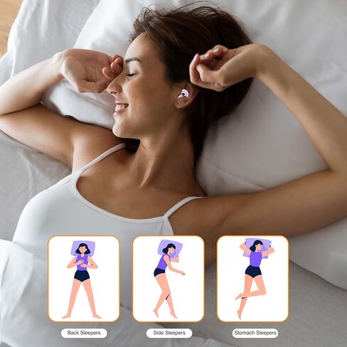 Ear Plugs for Sleeping Noise Reduction, Ultra-Comfy Silicone Sleep Ear Plugs, Noise Cancelling Ear Plugs for Block Snoring/Noise Sensitivity/Travel/Work/Focus - 5 Pairs Ear Tips in S/M/L in Saudi Arabia