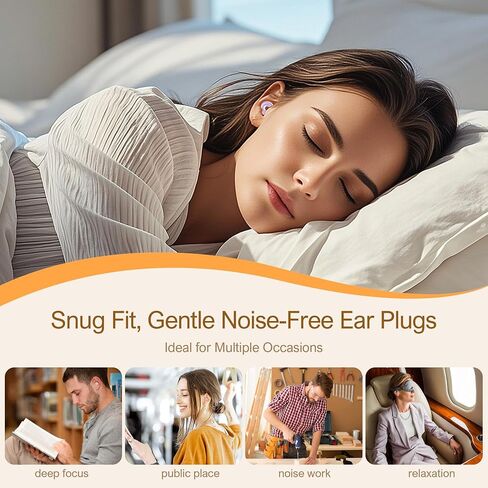 Ear Plugs for Sleeping Noise Reduction, Ultra-Comfy Silicone Sleep Ear Plugs, Noise Cancelling Ear Plugs for Block Snoring/Noise Sensitivity/Travel/Work/Focus - 5 Pairs Ear Tips in S/M/L in Saudi Arabia