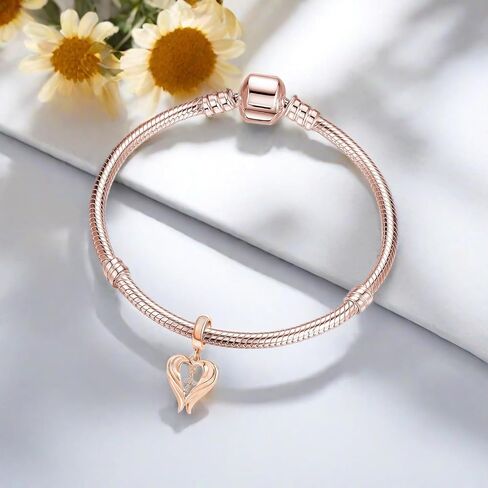 Angel Wings Dangle Charm Pave Cubic Zirconia Corss Bead for Pandora Bracelet Women Gift in Saudi Arabia