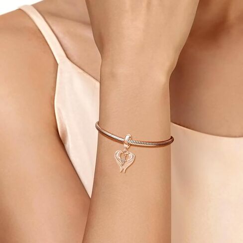 Angel Wings Dangle Charm Pave Cubic Zirconia Corss Bead for Pandora Bracelet Women Gift in Saudi Arabia
