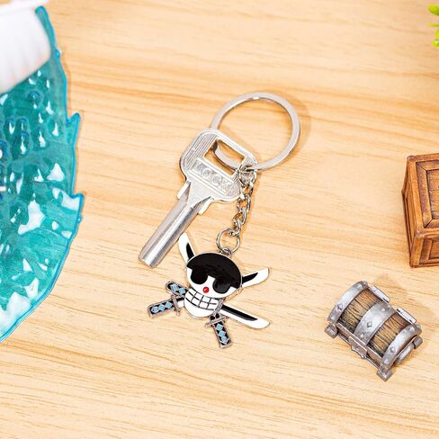 One Piece Anime Keychain with Jolly Roger Charm, One Piece Merch with Gift Box, Keyring for True Pirates in Kuwait