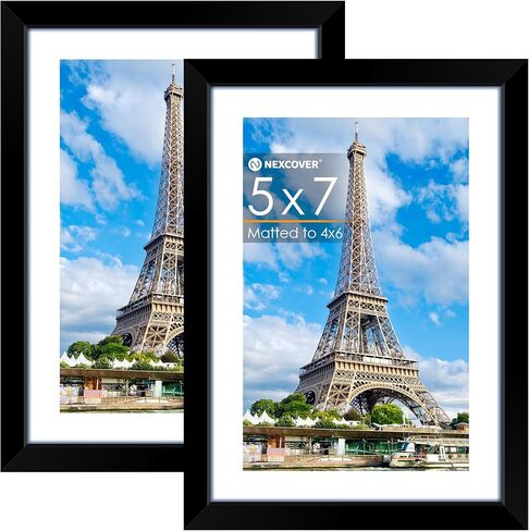 Nexcover 8x10 إطار الصورة الأسود 2pk ، إطار صور 8 × 10 مع plexiglass HD مقاوم للتشويش ، إطارات الصور ملصقة للصور 5x7 مع حصيرة أو 8x10 بدون حصيرة ، أفقي ورأسي للتعليق الجدار أو الجدار in Kuwait