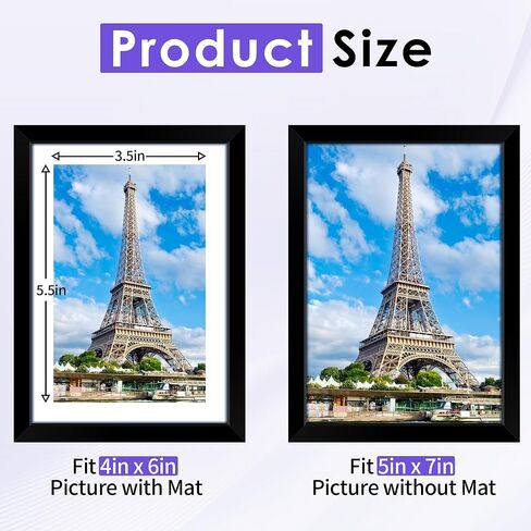 Nexcover 8x10 إطار الصورة الأسود 2pk ، إطار صور 8 × 10 مع plexiglass HD مقاوم للتشويش ، إطارات الصور ملصقة للصور 5x7 مع حصيرة أو 8x10 بدون حصيرة ، أفقي ورأسي للتعليق الجدار أو الجدار in Kuwait