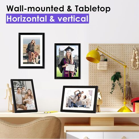 Nexcover 8x10 إطار الصورة الأسود 2pk ، إطار صور 8 × 10 مع plexiglass HD مقاوم للتشويش ، إطارات الصور ملصقة للصور 5x7 مع حصيرة أو 8x10 بدون حصيرة ، أفقي ورأسي للتعليق الجدار أو الجدار in Kuwait