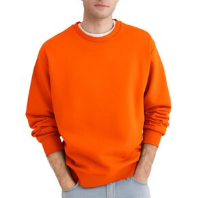 Men's Crewneck Sweatshirt Long Sleeve Fleece Sweatshirts Breathable Lightweight Crew Neck Pullover Sweatshirts