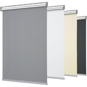 Changshade Cordless Blackout Roller Shades Blinds for Windows,Free-Stop Shades with Valance,Thermal Insulated UV Protection Waterproof Roll Up Window Blinds for Home,Office,Grey,35" W x 72" H