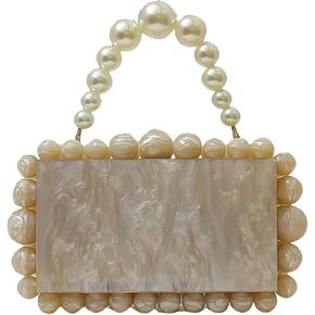 Acrylic Evening Handbag Marble Box Clutch Purse Women Beaded Party Prom Cocktail Bag in Kuwait