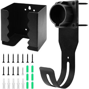 EV Charger Holder Wall Mount Kit EV Charger Holster Dock for SAE J1772 Connector ، J-Hook EV Charger Cable حامل شحن EV للسيارات الكهربائية في الهواء الطلق/داخلي