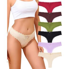 Levao Lace Thongs Low Leistered Intelder for Women Stratch Bikini Banties T Back Hipster Cheeky Breathable Breads Multipack