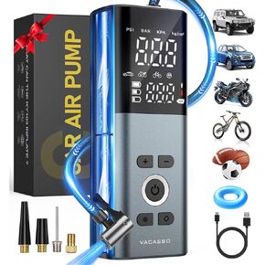 Tire Inflator Portable Air Compressor, 150PSI Air Pump For Car Tires with Accurate Tire Pressure Gauge, 20,000mAh Cordless Air Compressor for Car, Motorcycle, Bike, Balls and More, Smart Autostop