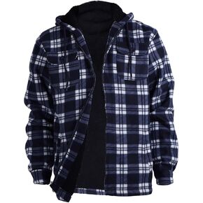 Hoodies for Men Winter Warm Heavyweight Sherpa Lined Fleece Zip Up Hoody Jacket