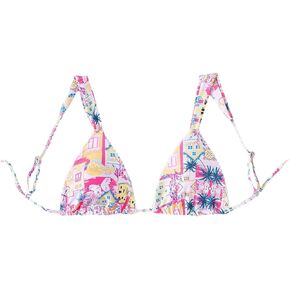 COZYEASE Women's Graphic Print Sleeveless Triangle Bikini Tops Backless Swimwear Bra