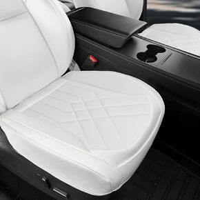 غطاء مقعد السيارة Sanqing 2 Pack متوافق مع Tesla Model 3 و Model Y ، واقي وسادة المقعد الأمامي الفاخر Nappa Leather Form