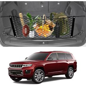 Fiilines Trunk Mesh Cargo Net لـ Jeep Cherokee 2019-2024 ، منظم نمط المغلف وملحق التخزين ، الجذع الخلفي المتميز